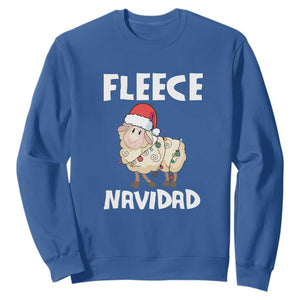 Funny Christmas Sheep Sweatshirt Fleece Navidad Feliz Spanish Merry Xmas TS02 Royal Blue Print Your Wear