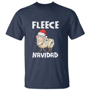 Funny Christmas Sheep T Shirt Fleece Navidad Feliz Spanish Merry Xmas TS02 Navy Print Your Wear