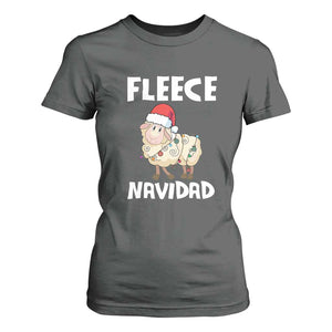Funny Christmas Sheep T Shirt For Women Fleece Navidad Feliz Spanish Merry Xmas TS02 Dark Heather Print Your Wear