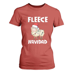 Funny Christmas Sheep T Shirt For Women Fleece Navidad Feliz Spanish Merry Xmas TS02 Red Print Your Wear