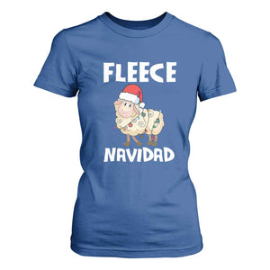 Funny Christmas Sheep T Shirt For Women Fleece Navidad Feliz Spanish Merry Xmas TS02 Royal Blue Print Your Wear