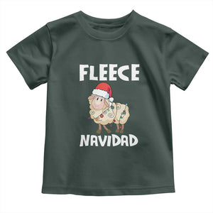 Funny Christmas Sheep Toddler T Shirt Fleece Navidad Feliz Spanish Merry Xmas TS02 Dark Forest Green Print Your Wear