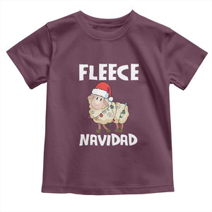 Funny Christmas Sheep Toddler T Shirt Fleece Navidad Feliz Spanish Merry Xmas TS02 Maroon Print Your Wear