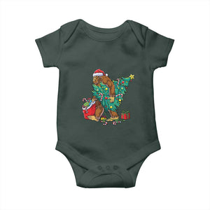 Bigfoot Christmas Tree Baby Onesie Xmas Lights Sasquatch Lovers TS02 Print Your Wear