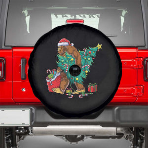 Bigfoot Christmas Tree Spare Tire Cover Xmas Lights Sasquatch Lovers TS02 Black Print Your Wear