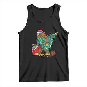 Bigfoot Christmas Tree Tank Top Xmas Lights Sasquatch Lovers TS02 Black Print Your Wear