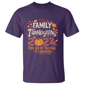 Family Thanksgiving 2024 T Shirt Time Spent Together Is A Blessing Thankful Matching Group Crew TS02 Purple Print Your Wear