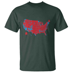 Red States US Map T Shirt Trump Won President Election 2024 TS02 Dark Forest Green Print Your Wear