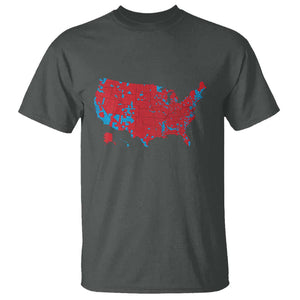 Red States US Map T Shirt Trump Won President Election 2024 TS02 Dark Heather Print Your Wear