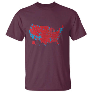 Red States US Map T Shirt Trump Won President Election 2024 TS02 Maroon Print Your Wear