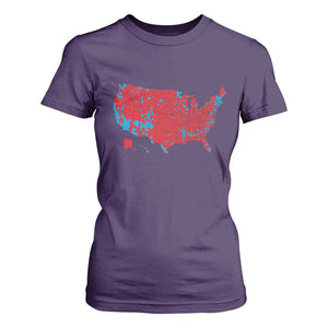 Red States US Map T Shirt For Women Trump Won President Election 2024 TS02 Purple Print Your Wear