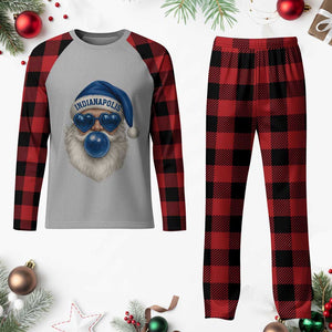 Funny Blue Bubble Santa Indianapolis Plaid Pajama Set Retro Nostalgic Christmas Holiday Gift TS02 Buffalo Plaid Print Your Wear