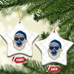 Funny Blue Bubble Santa Indianapolis Ceramic Ornament Retro Nostalgic Christmas Holiday Gift TS02 Print Your Wear