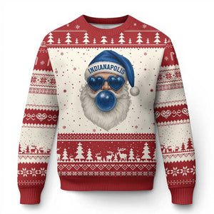 Funny Blue Bubble Santa Indianapolis Ugly Christmas Sweater Retro Nostalgic Christmas Holiday Gift TS02 Beige Red Print Your Wear
