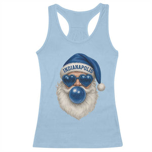 Funny Blue Bubble Santa Indianapolis Racerback Tank Top Retro Nostalgic Christmas Holiday Gift TS02 Light Blue Print Your Wear