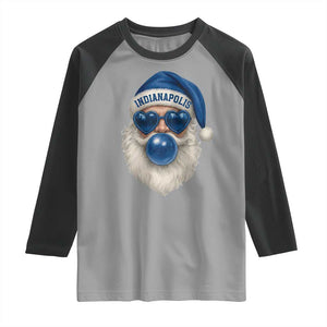Funny Blue Bubble Santa Indianapolis Raglan Shirt Retro Nostalgic Christmas Holiday Gift TS02 Sport Gray Black Print Your Wear
