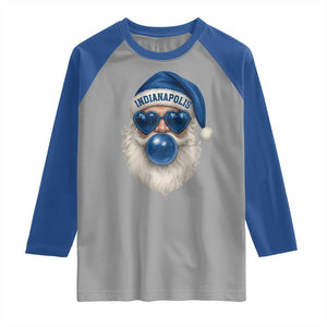 Funny Blue Bubble Santa Indianapolis Raglan Shirt Retro Nostalgic Christmas Holiday Gift TS02 Sport Gray Royal Print Your Wear