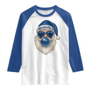 Funny Blue Bubble Santa Indianapolis Raglan Shirt Retro Nostalgic Christmas Holiday Gift TS02 White Royal Print Your Wear