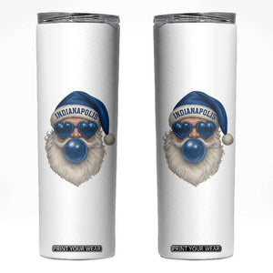 Funny Blue Bubble Santa Indianapolis Skinny Tumbler Retro Nostalgic Christmas Holiday Gift TS02 White Print Your Wear