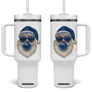 Funny Blue Bubble Santa Indianapolis Tumbler With Handle Retro Nostalgic Christmas Holiday Gift TS02 One Size: 40 oz White Print Your Wear