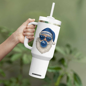 Funny Blue Bubble Santa Indianapolis Tumbler With Handle Retro Nostalgic Christmas Holiday Gift TS02 Print Your Wear