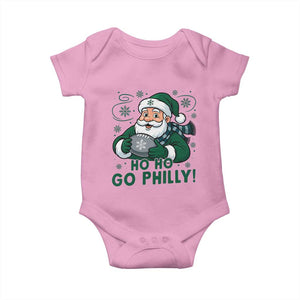 Funny Green Santa Ho Ho Go Philly Baby Onesie Retro Nostalgic Philadelphia Pride Christmas Gift TS02 Light Pink Print Your Wear