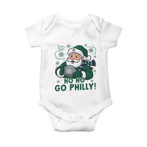 Funny Green Santa Ho Ho Go Philly Baby Onesie Retro Nostalgic Philadelphia Pride Christmas Gift TS02 White Print Your Wear