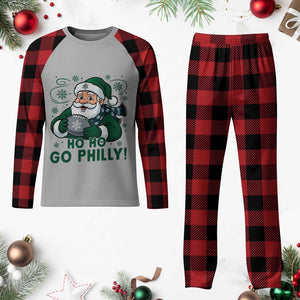 Funny Green Santa Ho Ho Go Philly Plaid Pajama Set Retro Nostalgic Philadelphia Pride Christmas Gift TS02 Buffalo Plaid Print Your Wear