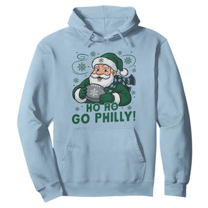Funny Green Santa Ho Ho Go Philly Hoodie Retro Nostalgic Philadelphia Pride Christmas Gift TS02 Light Blue Print Your Wear