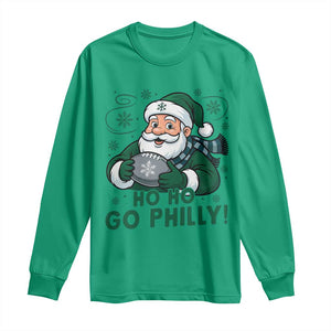 Funny Green Santa Ho Ho Go Philly Long Sleeve Shirt Retro Nostalgic Philadelphia Pride Christmas Gift TS02 Irish Green Print Your Wear