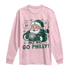 Funny Green Santa Ho Ho Go Philly Long Sleeve Shirt Retro Nostalgic Philadelphia Pride Christmas Gift TS02 Light Pink Print Your Wear