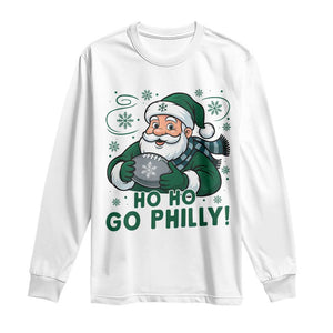 Funny Green Santa Ho Ho Go Philly Long Sleeve Shirt Retro Nostalgic Philadelphia Pride Christmas Gift TS02 White Print Your Wear