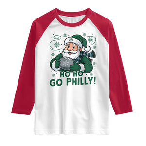 Funny Green Santa Ho Ho Go Philly Raglan Shirt Retro Nostalgic Philadelphia Pride Christmas Gift TS02 White Red Print Your Wear