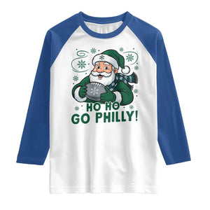 Funny Green Santa Ho Ho Go Philly Raglan Shirt Retro Nostalgic Philadelphia Pride Christmas Gift TS02 White Royal Print Your Wear