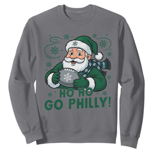 Funny Green Santa Ho Ho Go Philly Sweatshirt Retro Nostalgic Philadelphia Pride Christmas Gift TS02 Charcoal Print Your Wear