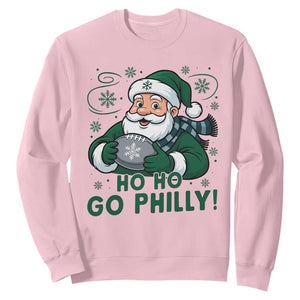 Funny Green Santa Ho Ho Go Philly Sweatshirt Retro Nostalgic Philadelphia Pride Christmas Gift TS02 Light Pink Print Your Wear