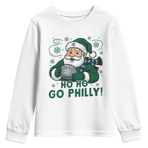 Funny Green Santa Ho Ho Go Philly Youth Sweatshirt Retro Nostalgic Philadelphia Pride Christmas Gift TS02 White Print Your Wear