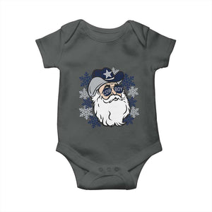 Western Cowboy Santa Christmas Baby Onesie Cool Retro Nostalgic Xmas Gift TS02 Dark Heather Print Your Wear