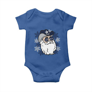 Western Cowboy Santa Christmas Baby Onesie Cool Retro Nostalgic Xmas Gift TS02 Royal Blue Print Your Wear