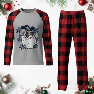 Western Cowboy Santa Christmas Plaid Pajama Set Cool Retro Nostalgic Xmas Gift TS02 Buffalo Plaid Print Your Wear