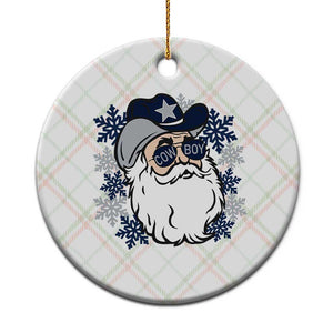 Western Cowboy Santa Christmas Ceramic Ornament Cool Retro Nostalgic Xmas Gift TS02 1pc Christmas Plaid Print Your Wear
