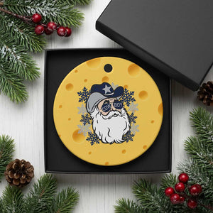 Western Cowboy Santa Christmas Ceramic Ornament Cool Retro Nostalgic Xmas Gift TS02 1pc Yellow Cheese Print Your Wear