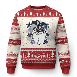 Western Cowboy Santa Christmas Ugly Christmas Sweater Cool Retro Nostalgic Xmas Gift TS02 Beige Red Print Your Wear