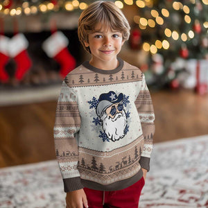 Western Cowboy Santa Christmas Ugly Christmas Sweater Cool Retro Nostalgic Xmas Gift TS02 Mocha Mousse Print Your Wear