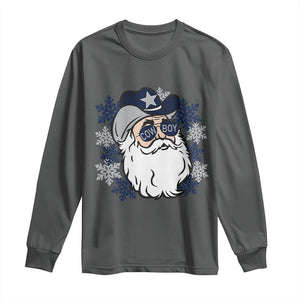 Western Cowboy Santa Christmas Long Sleeve Shirt Cool Retro Nostalgic Xmas Gift TS02 Dark Heather Print Your Wear