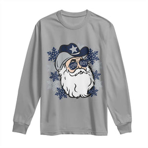 Western Cowboy Santa Christmas Long Sleeve Shirt Cool Retro Nostalgic Xmas Gift TS02 Sport Gray Print Your Wear