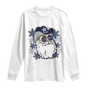 Western Cowboy Santa Christmas Long Sleeve Shirt Cool Retro Nostalgic Xmas Gift TS02 White Print Your Wear