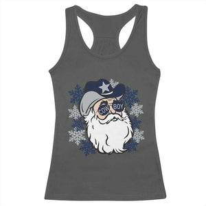 Western Cowboy Santa Christmas Racerback Tank Top Cool Retro Nostalgic Xmas Gift TS02 Dark Heather Print Your Wear