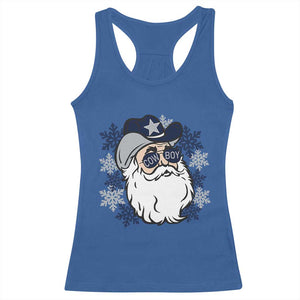 Western Cowboy Santa Christmas Racerback Tank Top Cool Retro Nostalgic Xmas Gift TS02 Royal Blue Print Your Wear