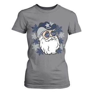 Western Cowboy Santa Christmas T Shirt For Women Cool Retro Nostalgic Xmas Gift TS02 Charcoal Print Your Wear